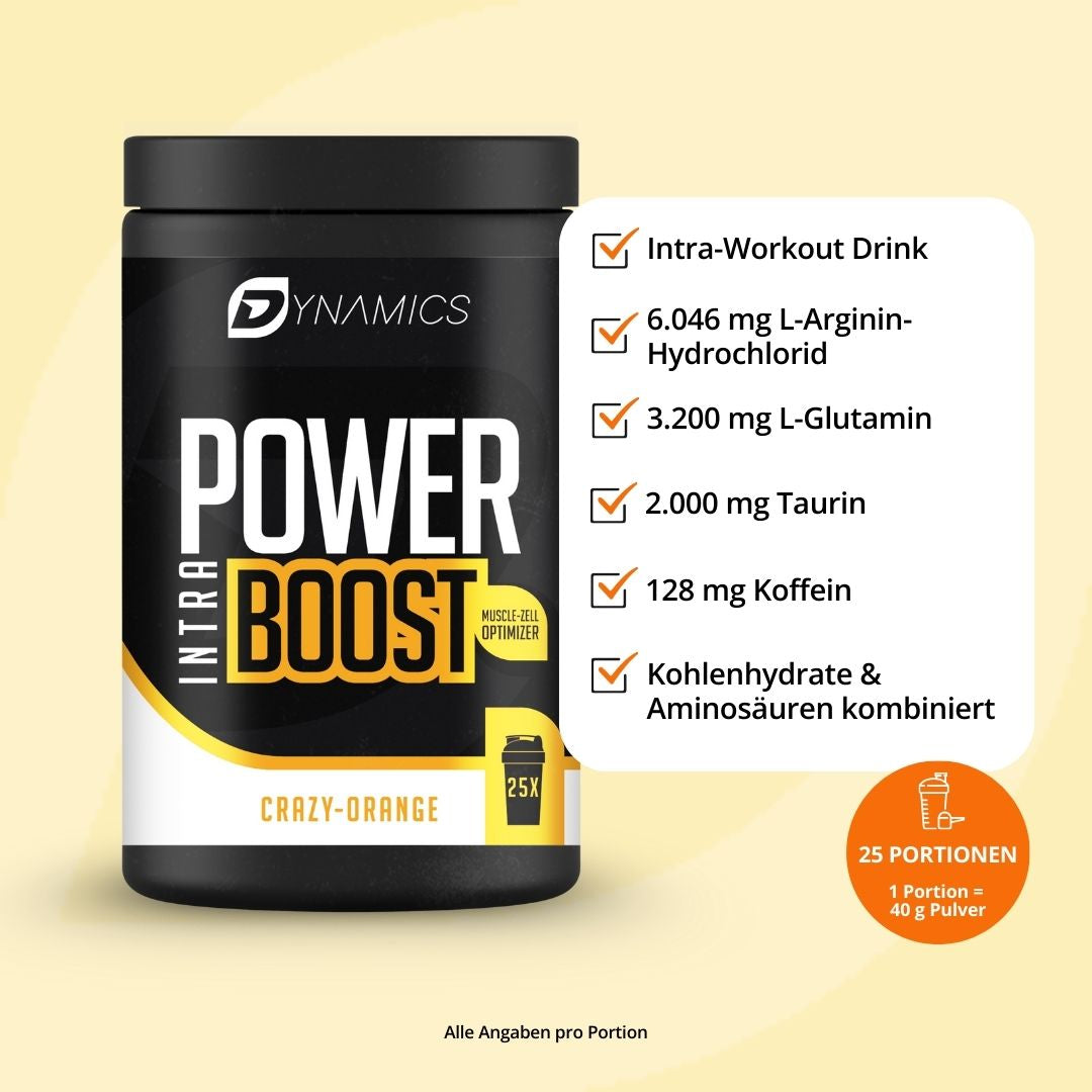 Intra Workout Drink mit 6 g Arginin 3,2 g Glutamin, Taurin und Koffein