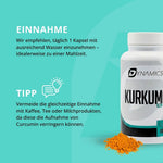 Täglich 1 Kapsel Kurkuma von Dynamic Nutrition