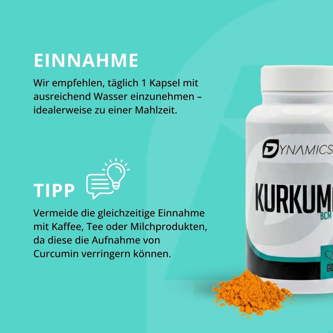 Täglich 1 Kapsel Kurkuma von Dynamic Nutrition