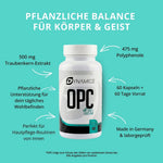Pro Kapsel 500 mg Traubenkernextrakt und davon 475 mg Polyphenole