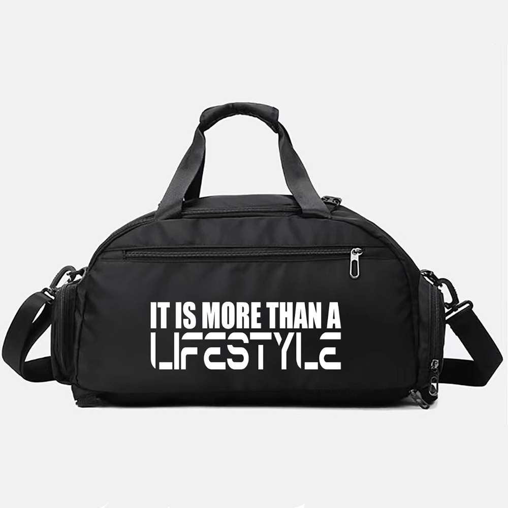 Sporttasche von Dynamics mit Slogan und extra Schuhfach