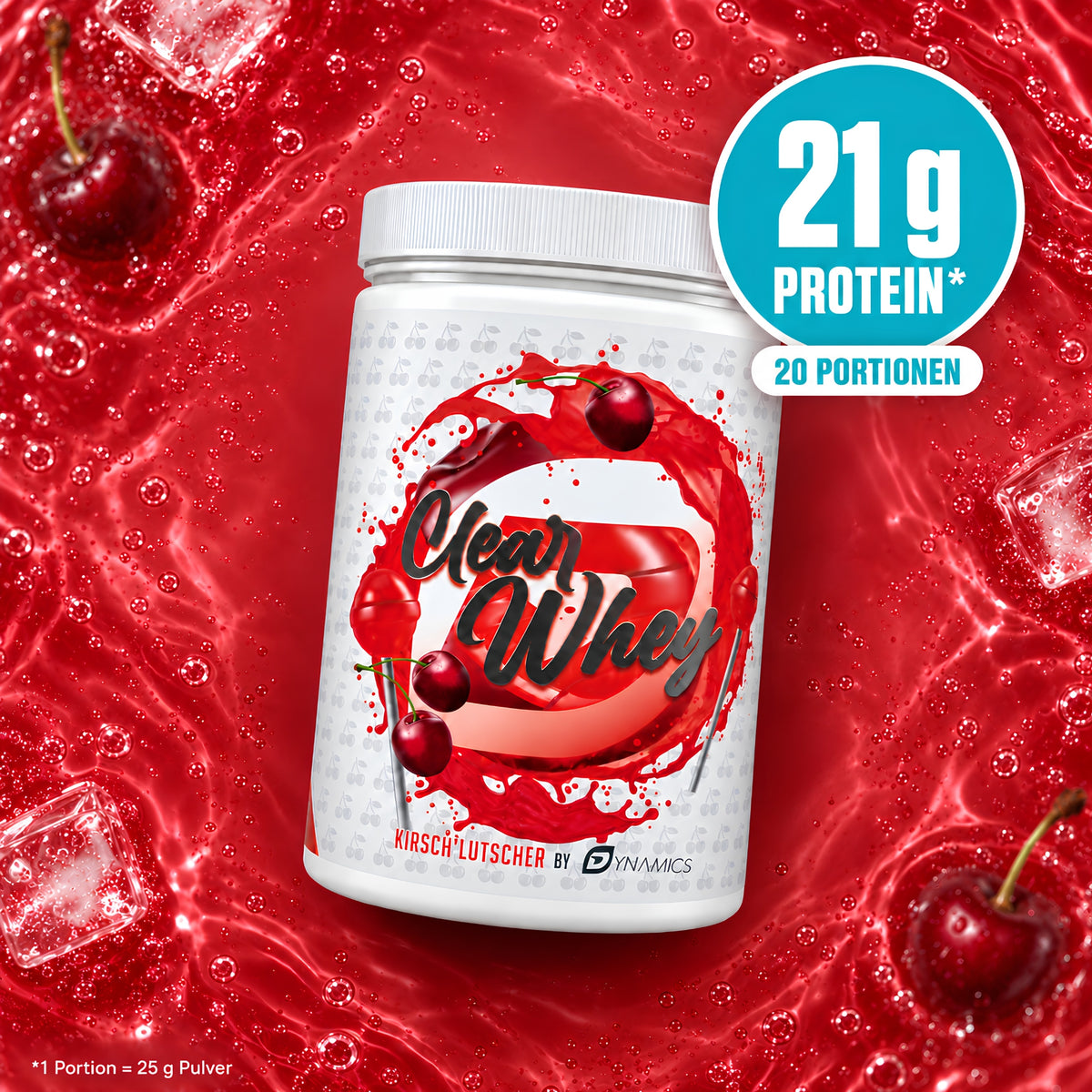 Dynamics Clear Whey Kirschlutscher Proteinangaben 